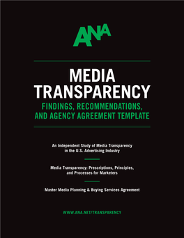 Media Transparency Findings, Recommendations, and Agency Agreement Template