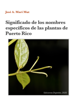 Nombres Específicos Plantas PR