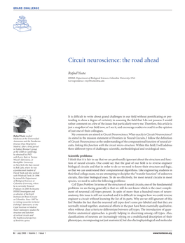 Circuit Neuroscience: the Road Ahead