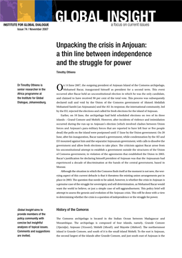 GLOBAL INSIGHT Institute for Global Dialogue a Focus on Current Issues Issue 74 / November 2007