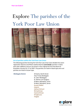 Poor Law Guide 4: York Union Parishes
