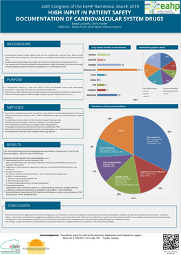 HIGH INPUT in PATIENT SAFETY DOCUMENTATION of CARDIOVASCULAR SYSTEM DRUGS Beata Laszloffy, Doris Haider SMZ Süd – Kaiser Franz Josef Spital, Vienna, Austria