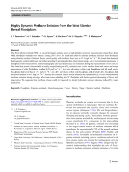Highly Dynamic Methane Emission from the West Siberian Boreal Floodplains