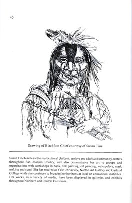 Drawing of Blackfoot Chief Courtesy of Susan Tine T Se D