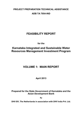 Feasibility Report for the Karnataka Integrated and Sustainable Water Resources Management Investment Program