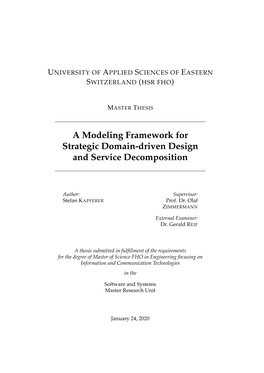 A Modeling Framework for Strategic Domain-Driven Design and Service Decomposition