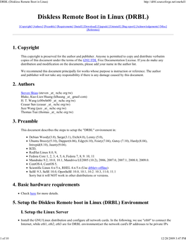 Diskless Remote Boot in Linux (DRBL)