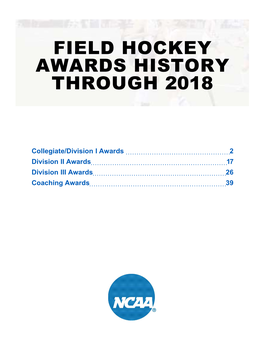 Field Hockey Awards History Through 2018