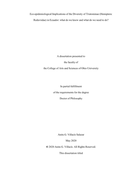 Eco-Epidemiological Implications of the Diversity of Triatominae (Hemiptera