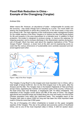 Flood Risk Reduction in China: Example of the Changjiang (Yangtze)