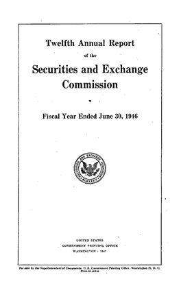 Twelfth Annual Report of the Securities and Exchange Commission