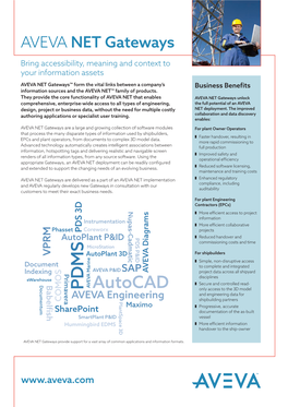 PDMS Autocad Only Access to the 3D Model AVEVA Engineering and Engineering Data for COMOS