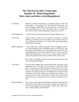 10: Brian Koppelman, Co-Writer/Producer Of