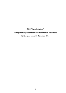 PJSC “Transcontainer” Management Report and Consolidated Financial