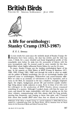 Stanley Cramp (1913-1987)