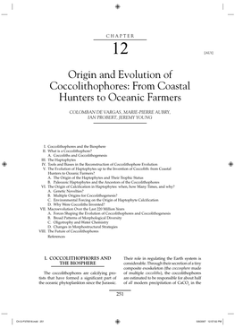 Origin and Evolution of Coccolithophores: from Coastal Hunters to Oceanic Farmers