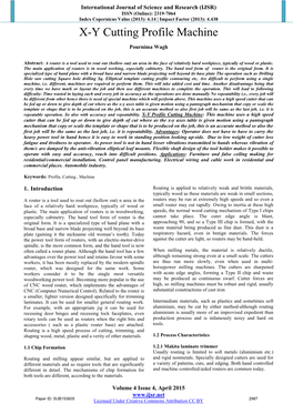 X-Y Cutting Profile Machine