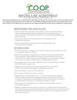 Community Center Rental Form