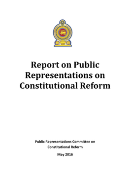 Report on Public Representations on Constitutional Reform