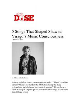 5 Songs That Shaped Shawna Virago's Music Consciousness