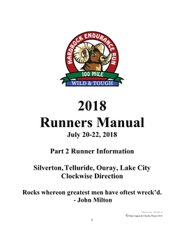 Hardrock Runners Manual