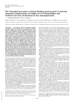 The Interphotoreceptor Retinoid Binding Protein Gene In