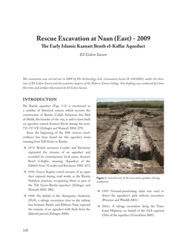 Rescue Excavation at Naan (East) - 2009 the Early Islamic Kaanatt Benth El-Kaffara Queduct Eli Cohen Sasson
