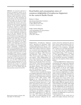 Food Habits and Consumption Rates of Common Dolphinfish