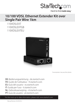 10/100 VDSL Ethernet Extender Kit Over Single Pair Wire 1Km 110VDSLEXT 110VDSLEXTGB 110VDSLEXTEU