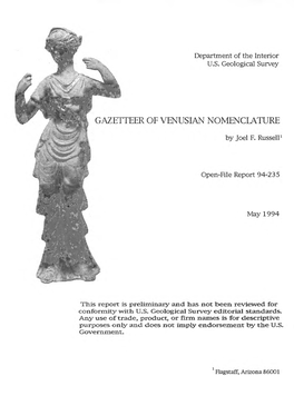 Gazetteer of Venusian Nomenclature