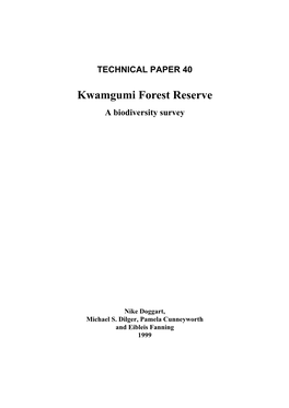 E.U.C.F.P. 1995. East Usambara Forest Biodiversity Survey
