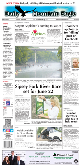 Sipsey Fork River Race Set for June 22