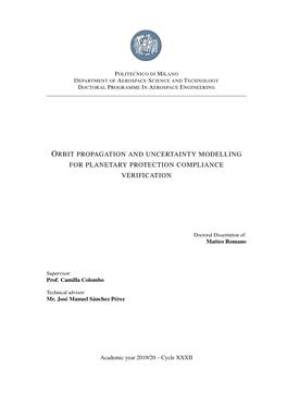 Orbit Propagation and Uncertainty Modelling for Planetary Protection Compliance Verification