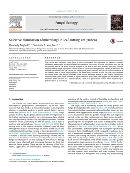 Selective Elimination of Microfungi in Leaf-Cutting Ant Gardens