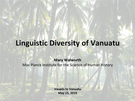 Linguistic Diversity of Vanuatu