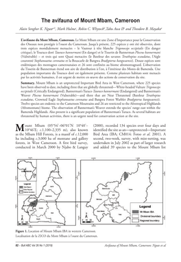 The Avifauna of Mount Mbam, Cameroon Alain Senghor K