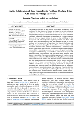 Spatial Relationship of Drug Smuggling in Northern Thailand Using GIS-Based Knowledge Discovery