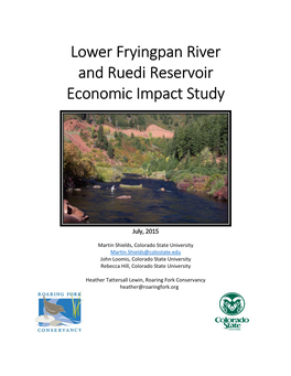 Lower Fryingpan River and Ruedi Reservoir Economic Impact Study