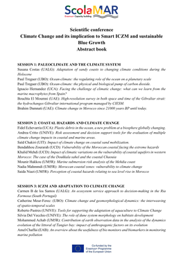 Scientific Conference Climate Change and Its Implication to Smart ICZM and Sustainable Blue Growth Abstract Book