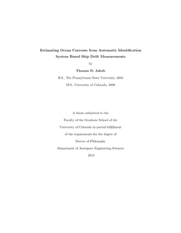 Estimating Ocean Currents from Automatic Identification System