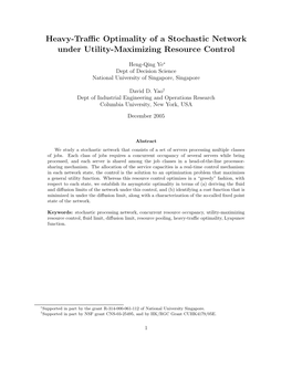 Heavy-Traffic Optimality of a Stochastic