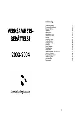 Verksamhets- Berättelse 2003-2004