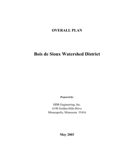 OVERALL PLAN Bois De Sioux Watershed District