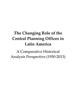 The Changing Role of the Central Planning Offices in Latin America