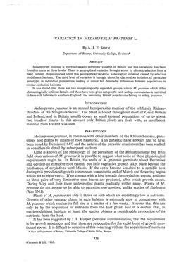 VARIATION in MELAMPYRUM PRATENSE L. by A. J. E. SMITH