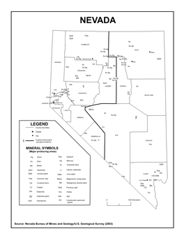 THE MINERAL INDUSTRY of NEVADA This Chapter Has Been Prepared Under a Memorandum of Understanding Between the U.S