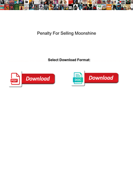 Penalty for Selling Moonshine