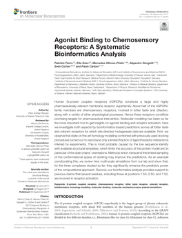 Agonist Binding to Chemosensory Receptors: a Systematic Bioinformatics Analysis