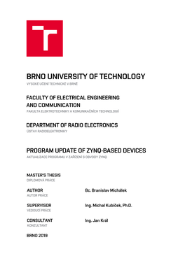 Program Update of Zynq-Based Devices Aktualizace Programu V Zařízení S Obvody Zynq