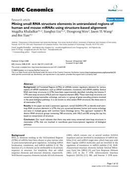 Mining Small RNA Structure Elements in Untranslated Regions of Human
